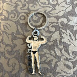 Vegas Strongman Bodybuilder Keyring Keychain Fitness Biceps Party